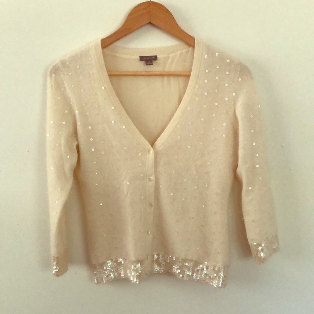Ann Taylor Cardigan with beading